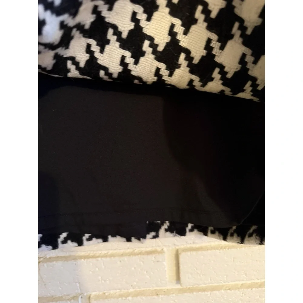 Talbots NEW Houndstooth Black White Wool Blend Pencil Skirt Size 10 NWOT